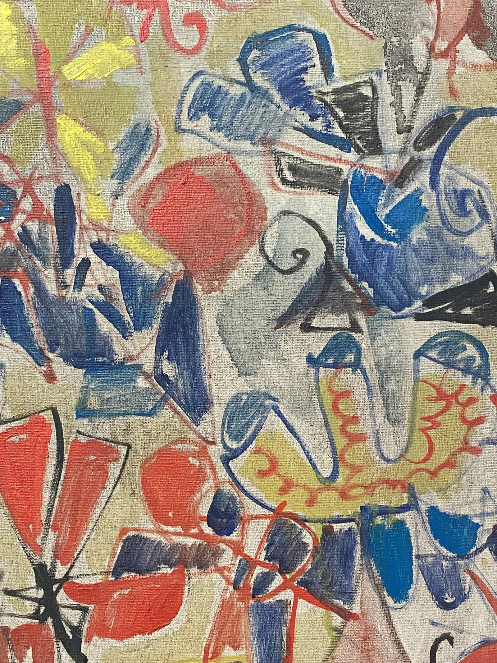 1960s "Flight of Fancy" Abstract Expressionist Oil Painting by Sara Skolinik, Framed - 6