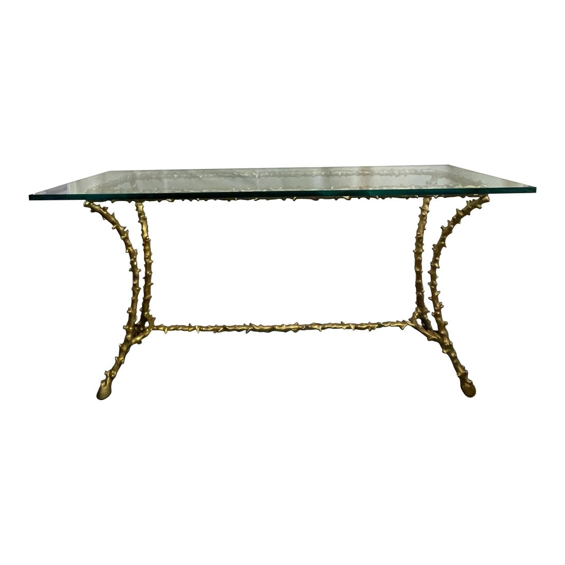 1990s Paul M Jones Satin Finish Brass Branch Console Table (1 of 4)