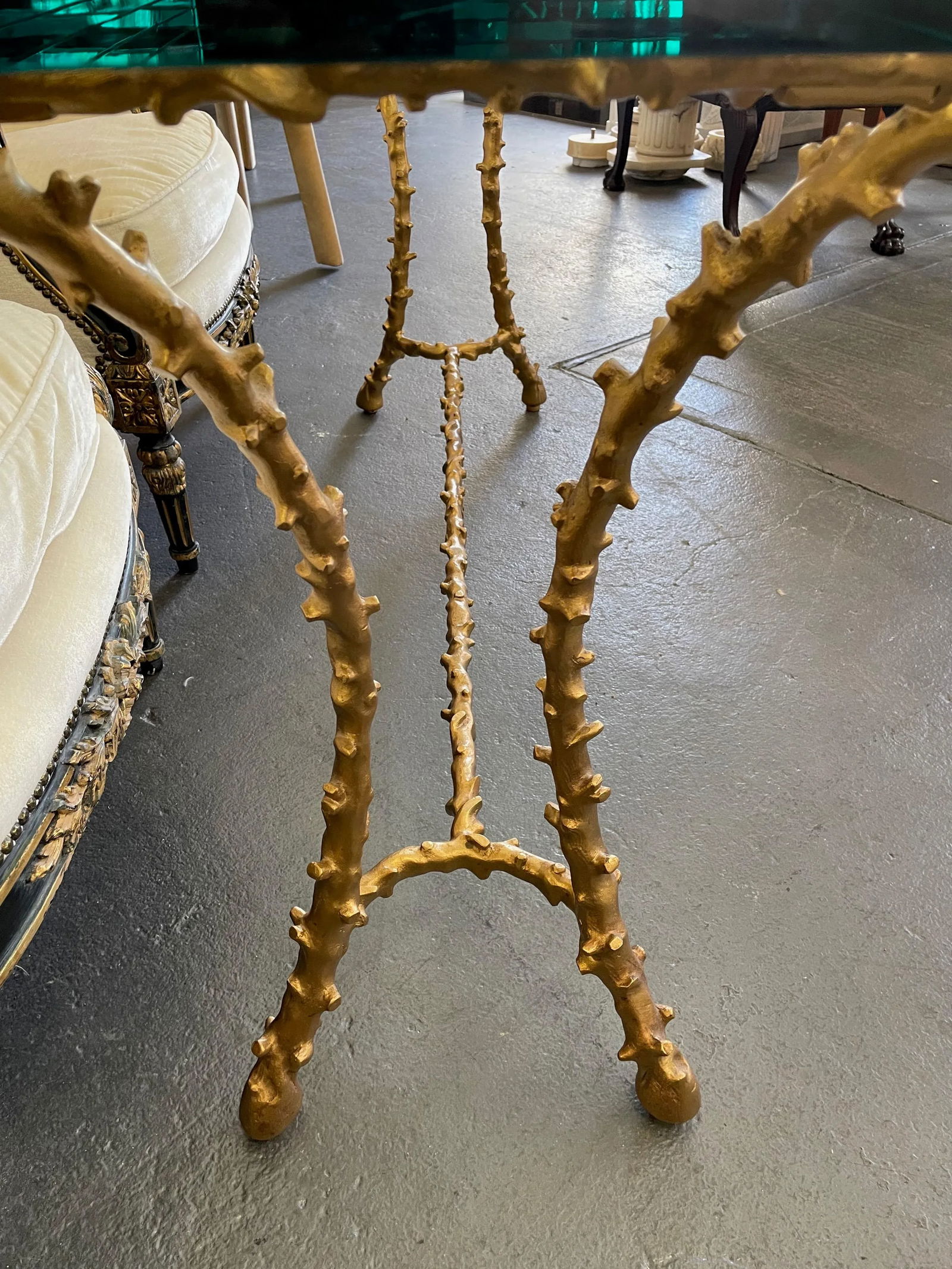 1990s Paul M Jones Satin Finish Brass Branch Console Table - 2