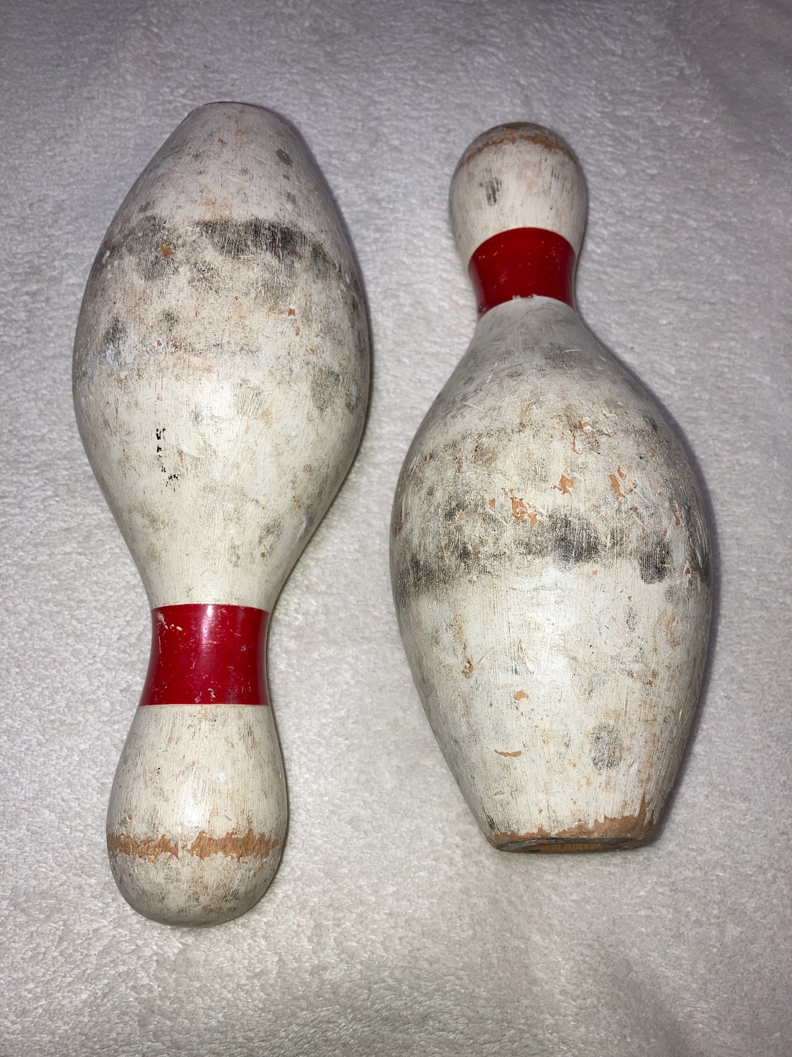 Vintage Rustic Carnival Small Wooden Bowling Set with Two Balls - 7 Piece Set - 2