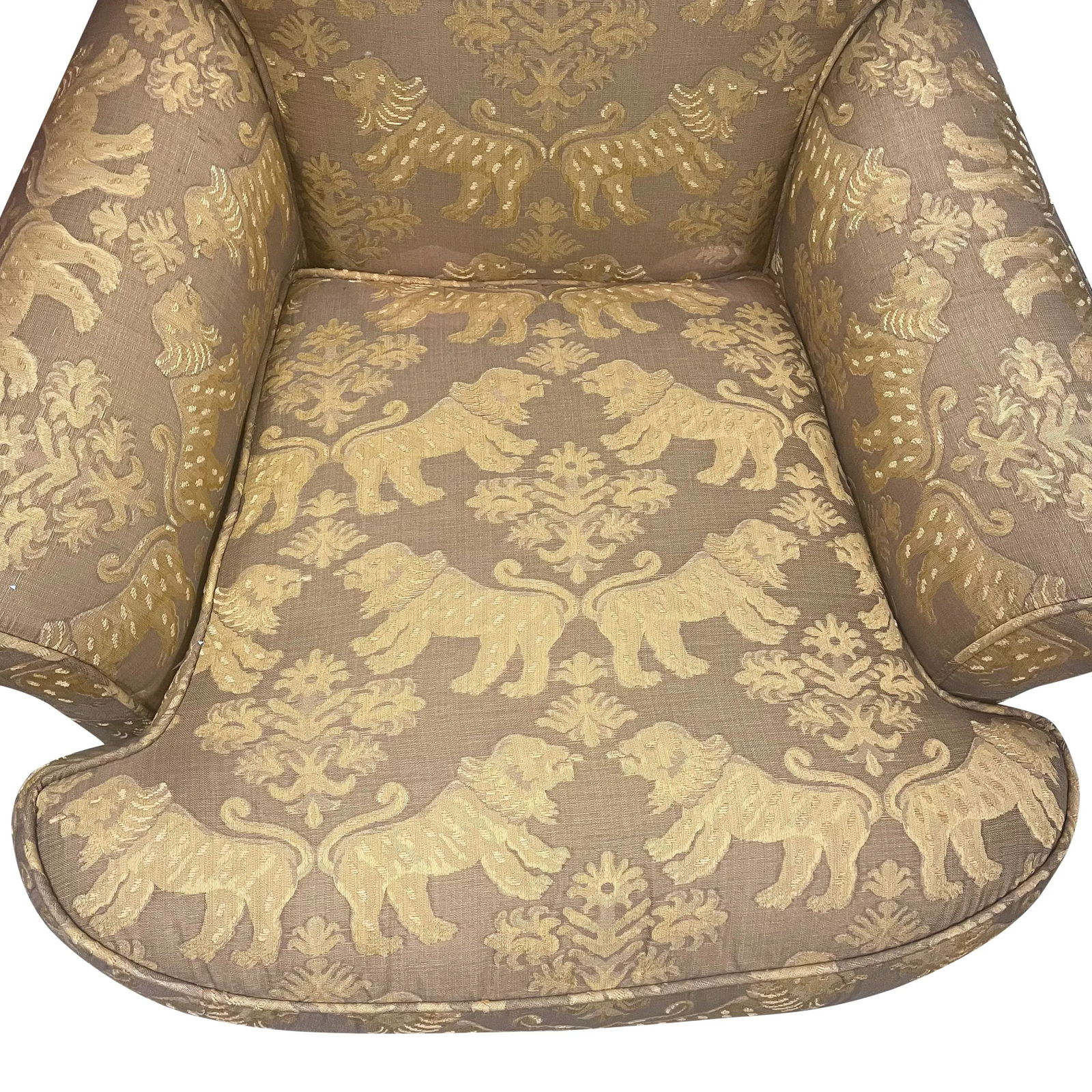1980s Schumacher Furnishings Club Chair in Scalamandre Fabric - 6