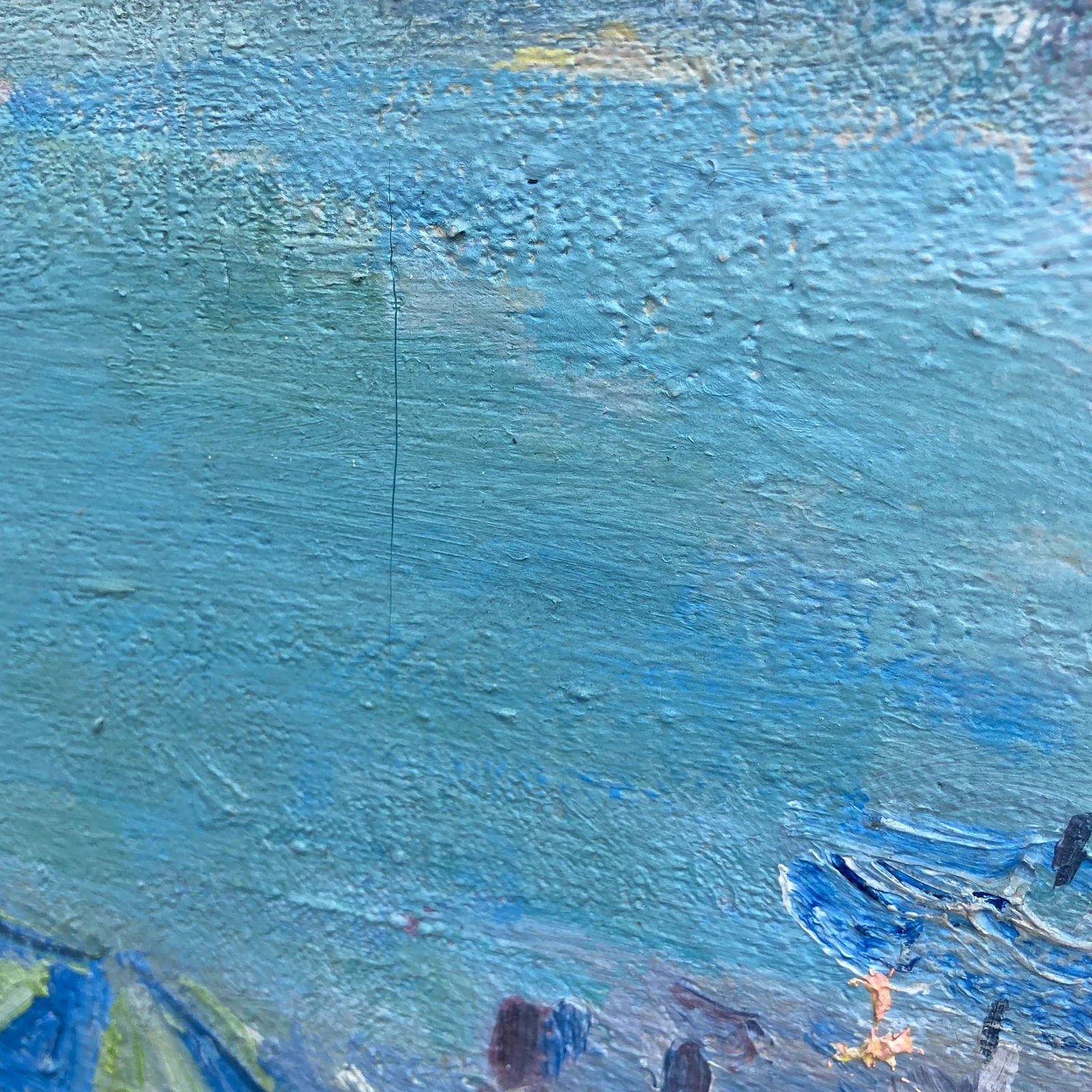 Tadeusz Roman (1906-1983) "Plaza" Beach Scene, Impressionist Oil Painting on Canvas - 8