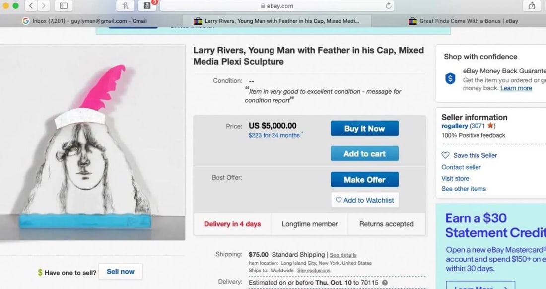 Larry Rivers "Pop Singer" (1970s Mixed Media Portrait Sculpture) - 2