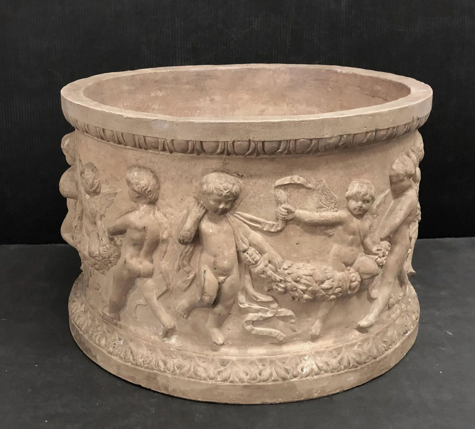 Antique Planter With Cherubs by Italian Terra Cotta Company - 10