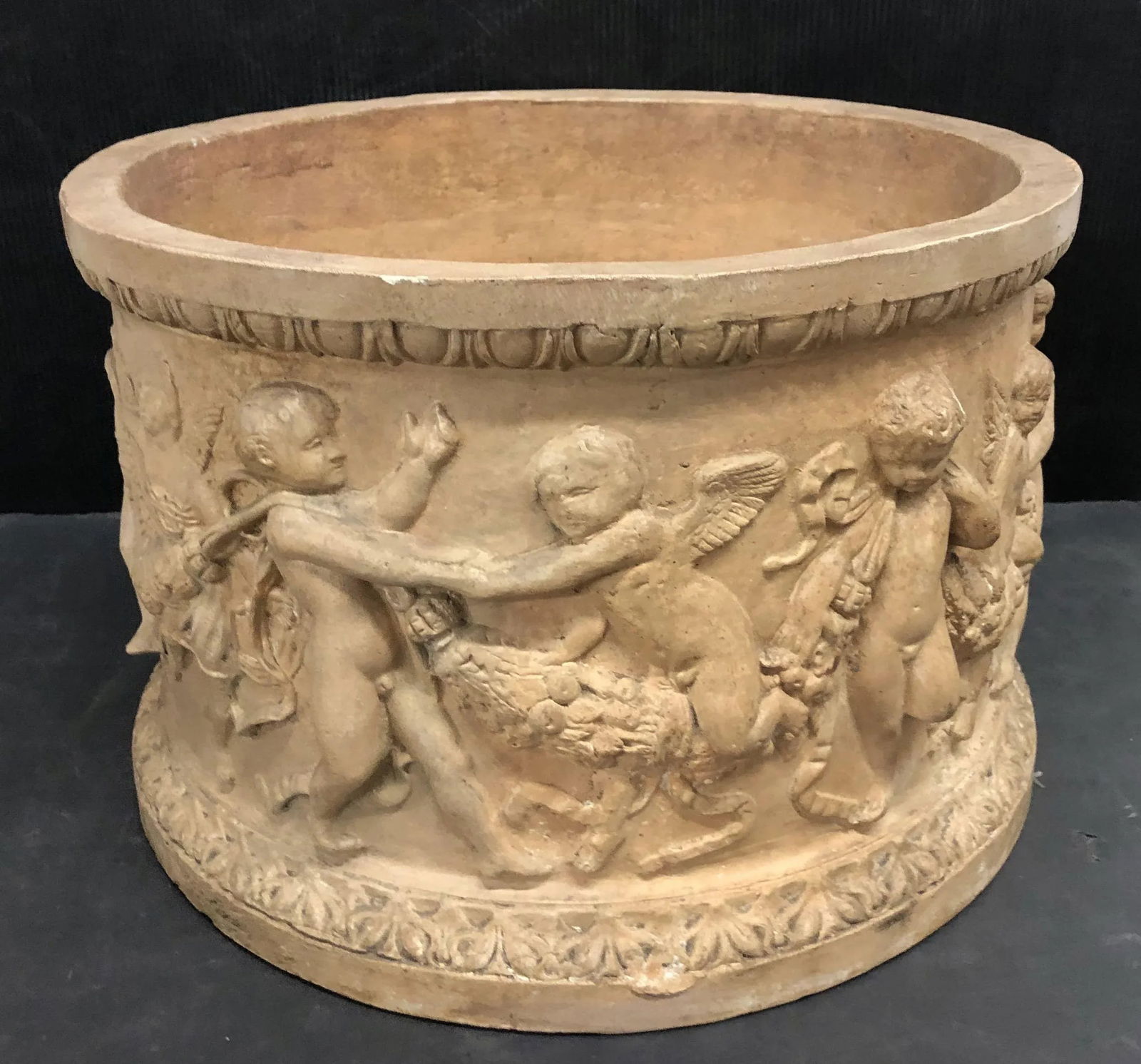 Antique Planter With Cherubs by Italian Terra Cotta Company - 2