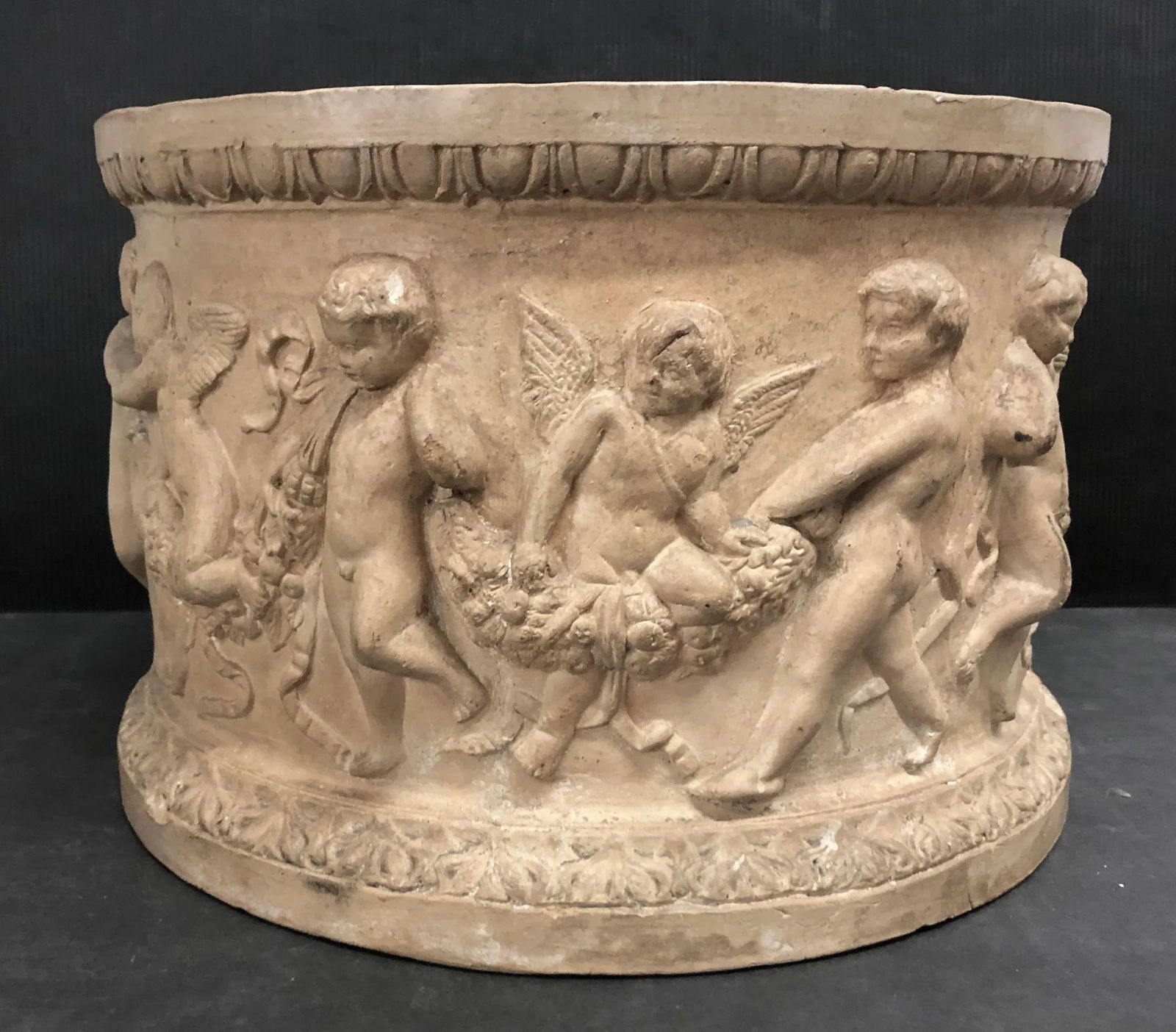 Antique Planter With Cherubs by Italian Terra Cotta Company - 3