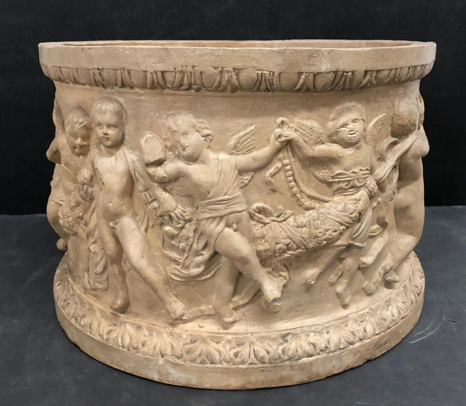 Antique Planter With Cherubs by Italian Terra Cotta Company - 4