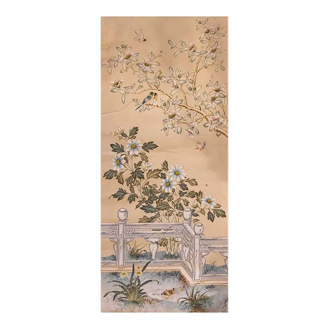 1980's Vintage Gracie Wallpaper Panel: Vintage 1980s up cycled Gracie wallpaper panel from an estate"¦ Currently on framed and rolled for easy shipping. May be framed and hung or applied to a wall surface to create a stunning entryway