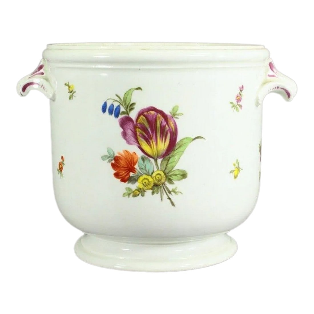 Authentic 1749-1770 Vienna Porcelain Cachepot With Floral Sprays, Beehive Mark (1 of 13)