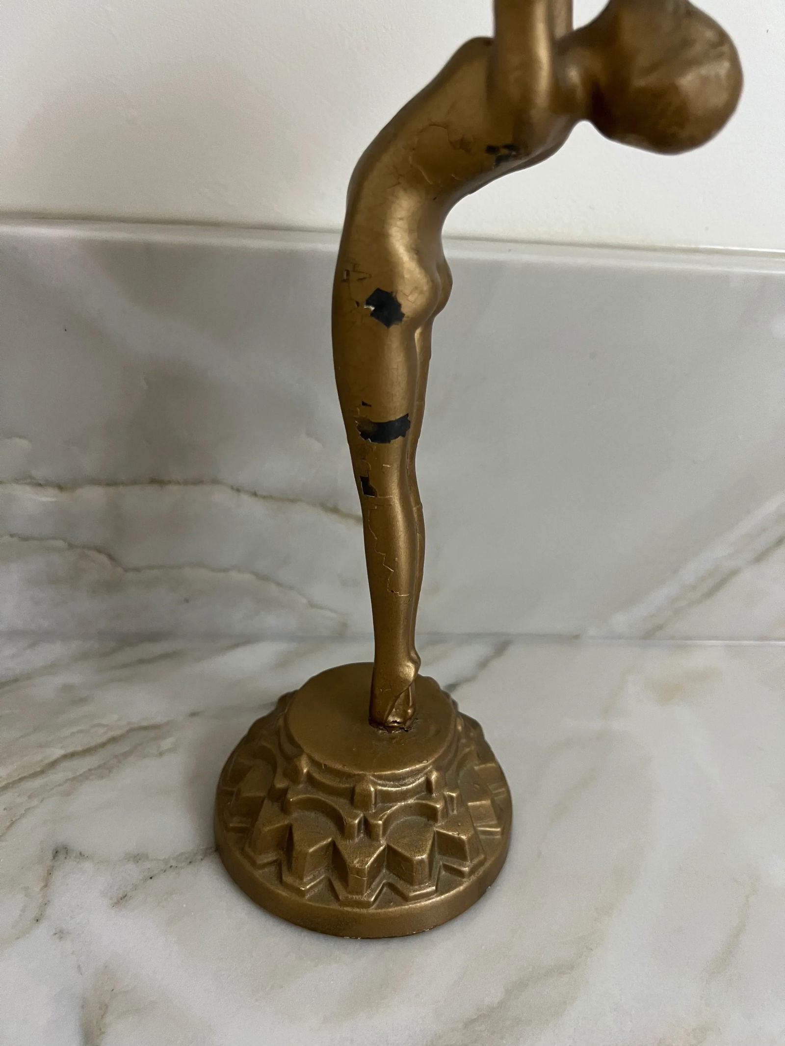 1920's Art Deco Frankart Style Nude Woman Smoking Standing Ashtray - 8