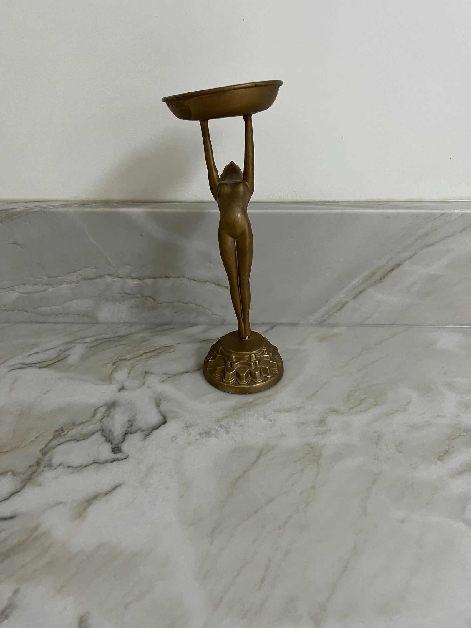 1920's Art Deco Frankart Style Nude Woman Smoking Standing Ashtray - 9