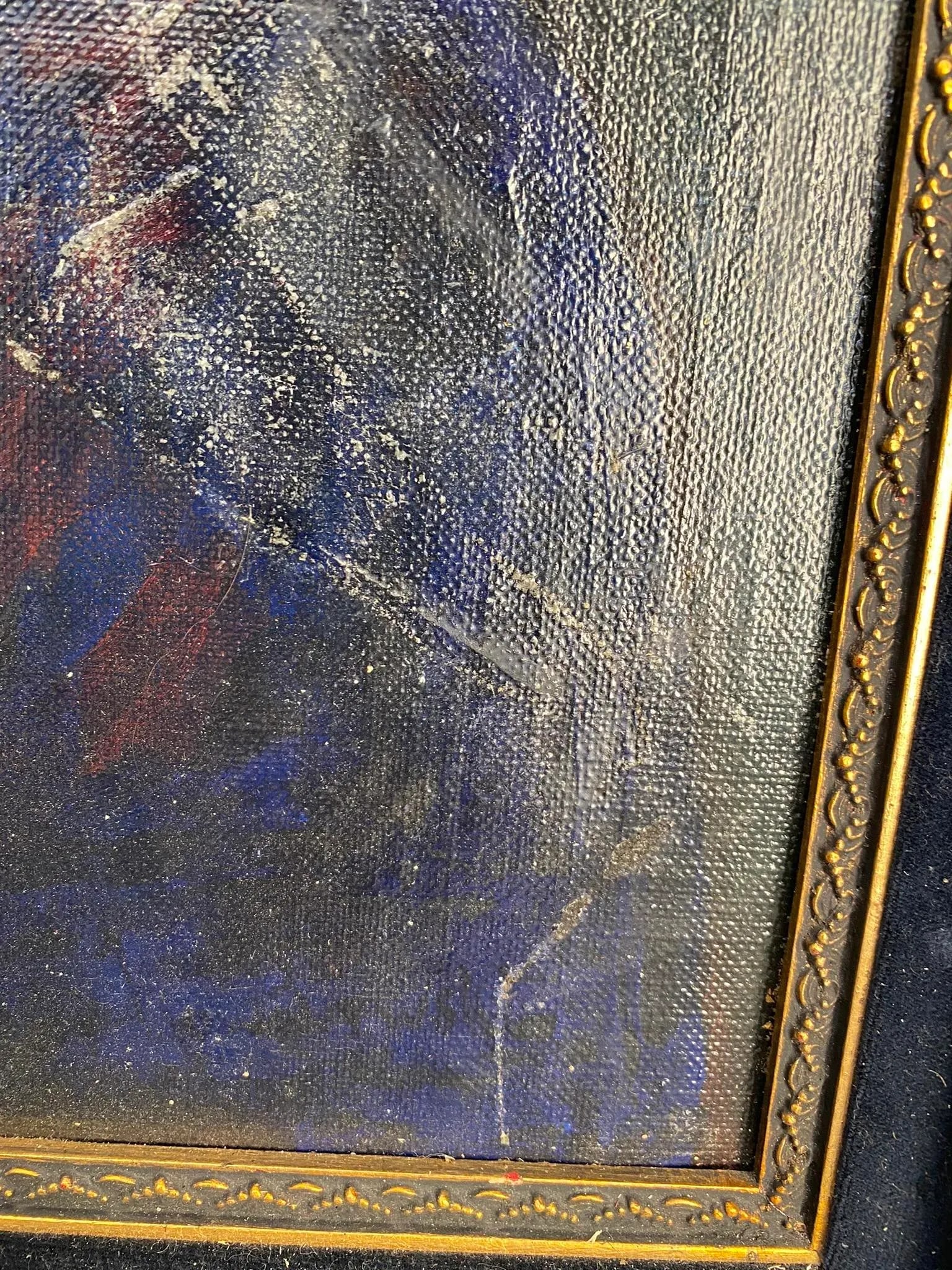 Early 20th Century Framed Old Man Profile Portrait Oil Painting - 10