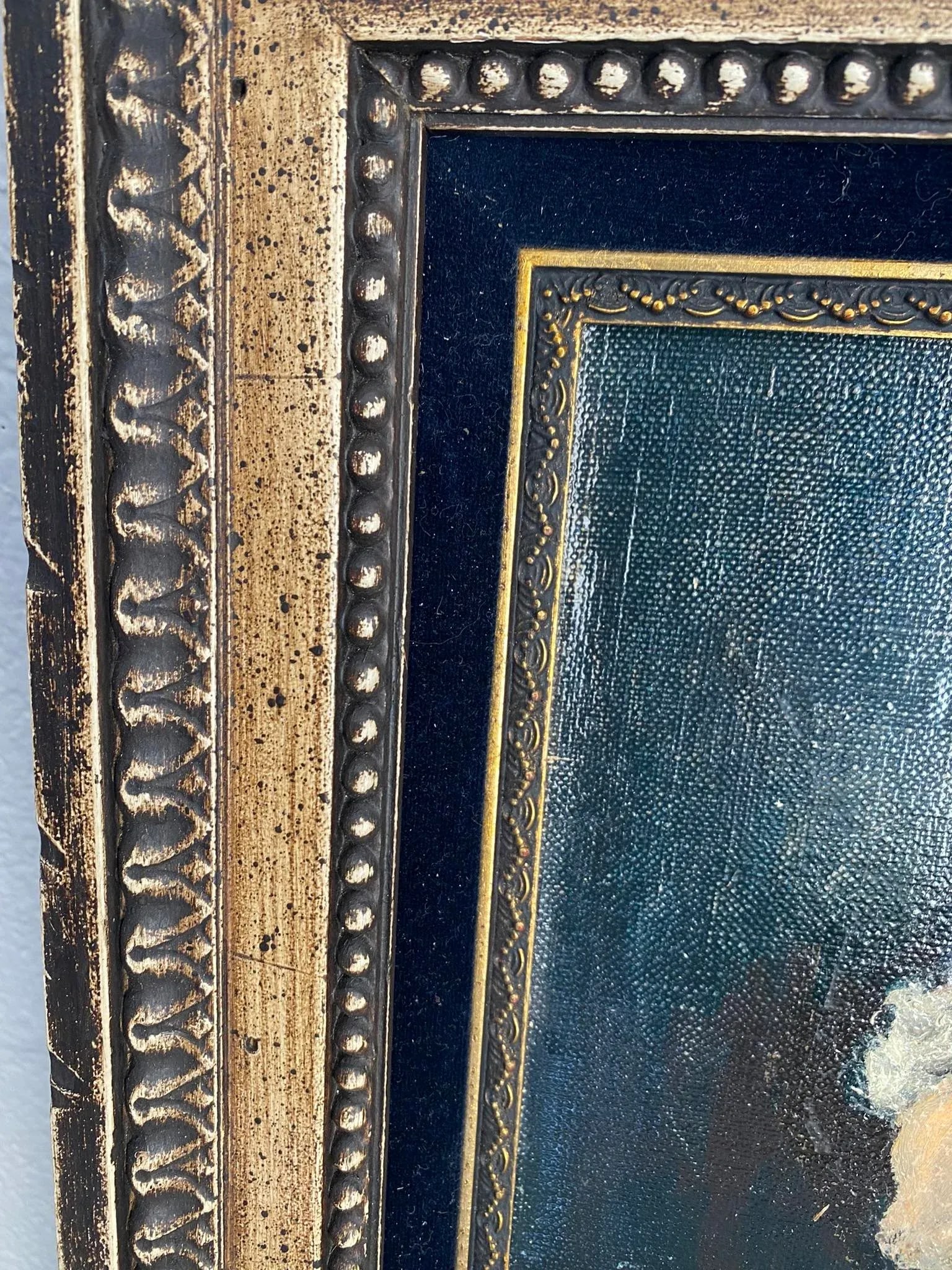 Early 20th Century Framed Old Man Profile Portrait Oil Painting - 8