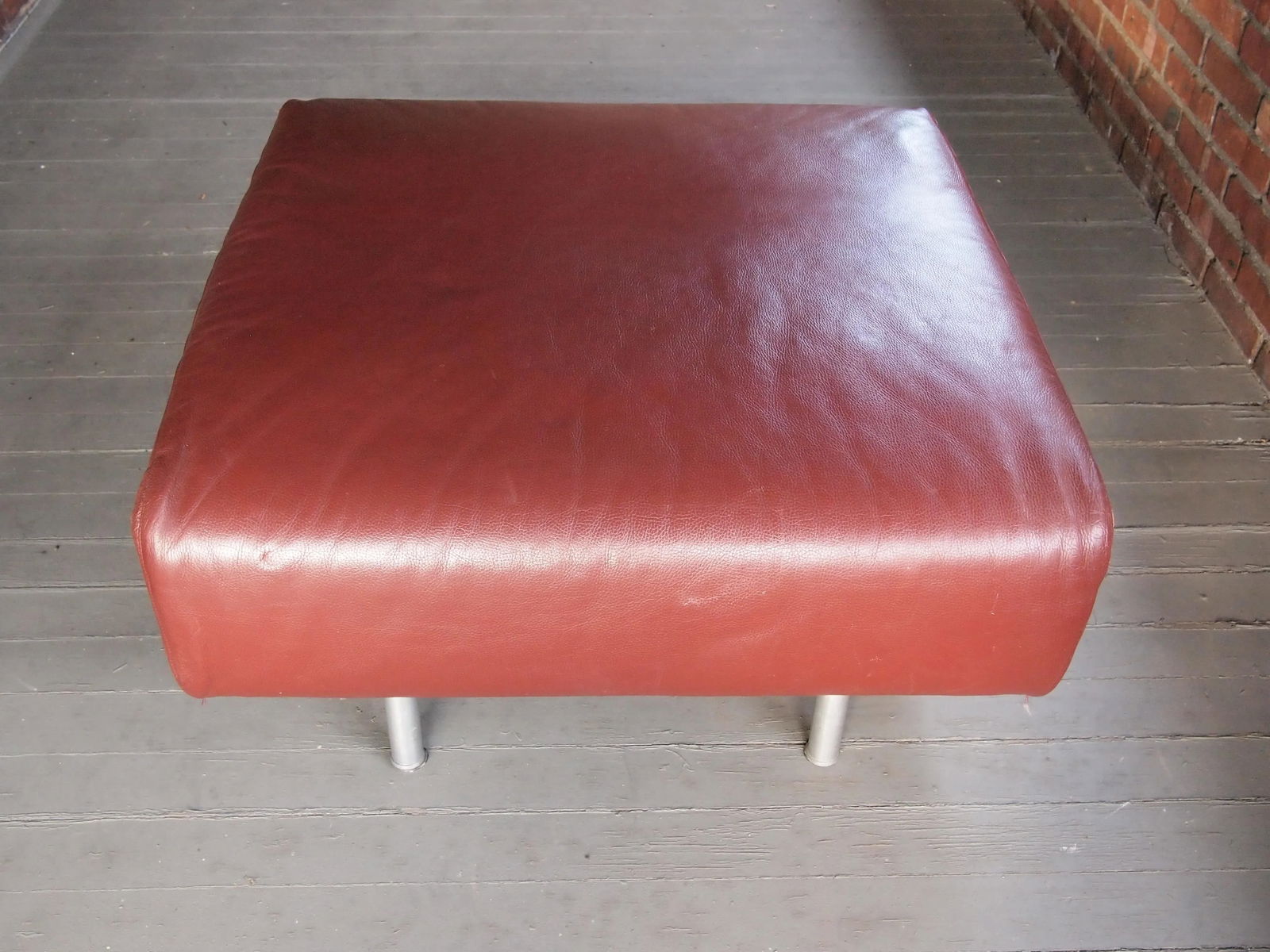 1990s Cassina Piero Lissoni Met Ottoman in Red-Brown Leather #2 - 12