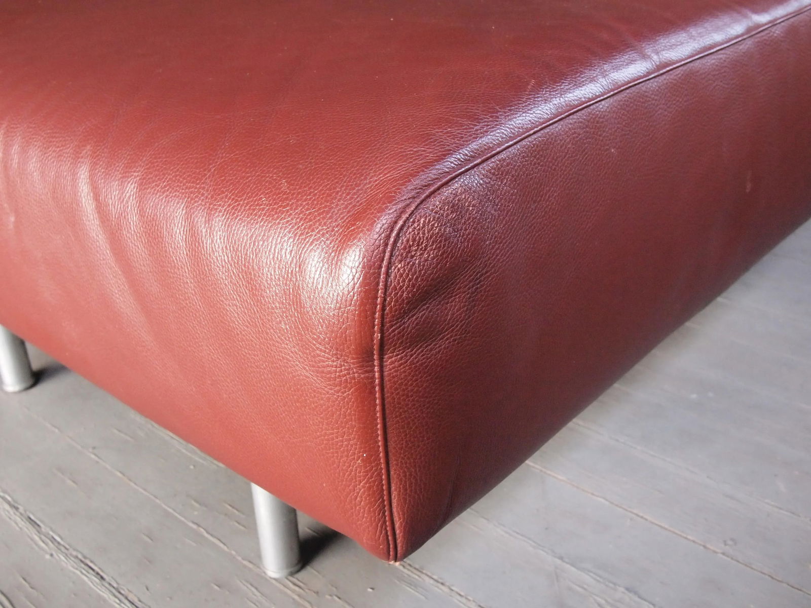 1990s Cassina Piero Lissoni Met Ottoman in Red-Brown Leather #2 - 8
