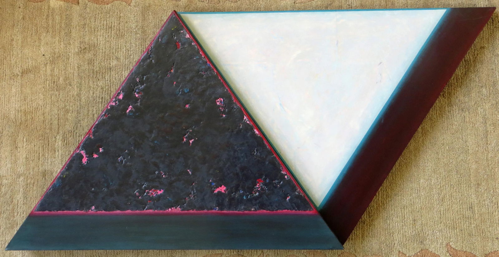 1980s Tom Bolles Abstract Mixed Media Painting, "Triangles #3 & #4 Attempting to Mate" - 11