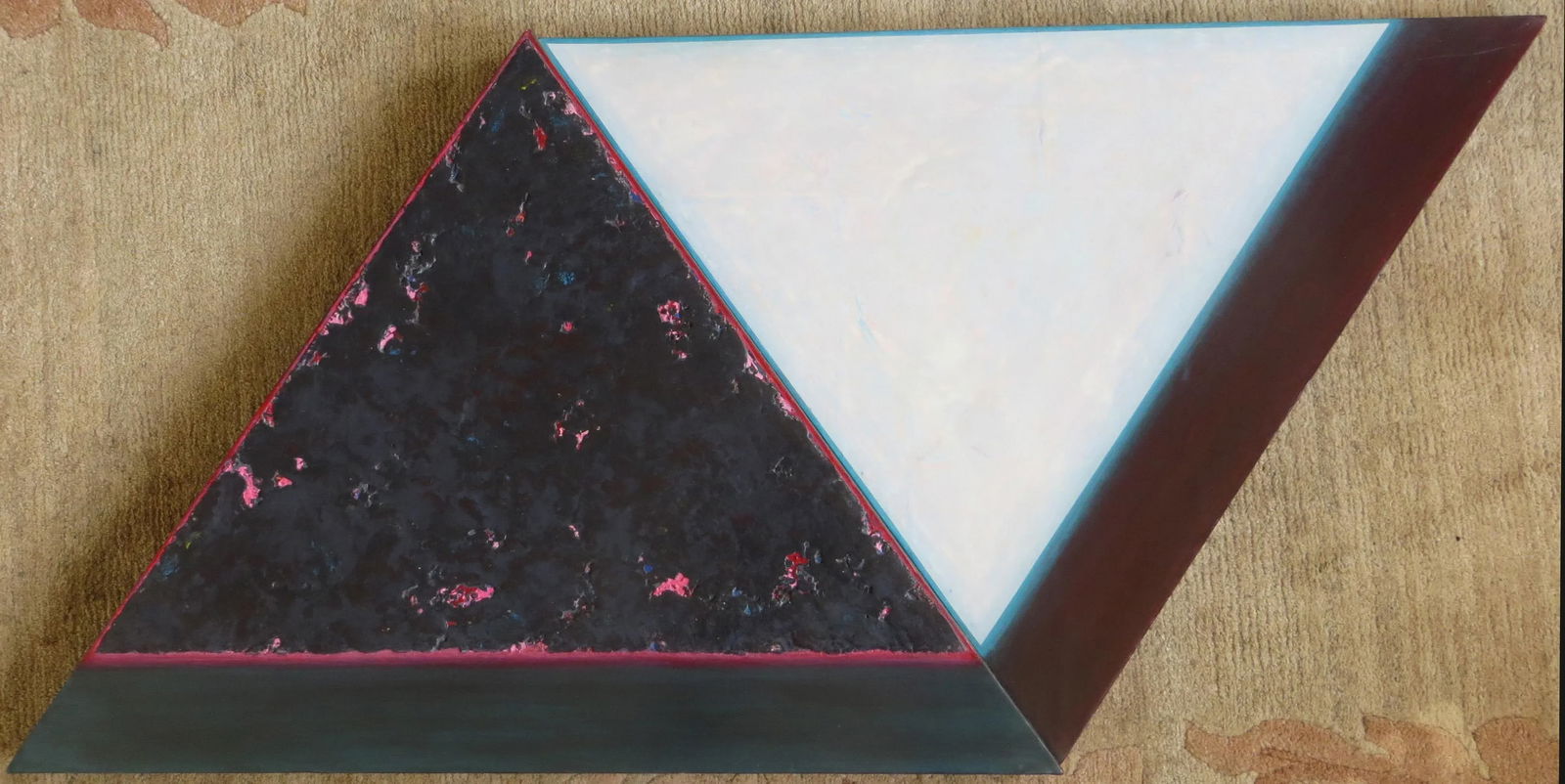 1980s Tom Bolles Abstract Mixed Media Painting, "Triangles #3 & #4 Attempting to Mate" - 2