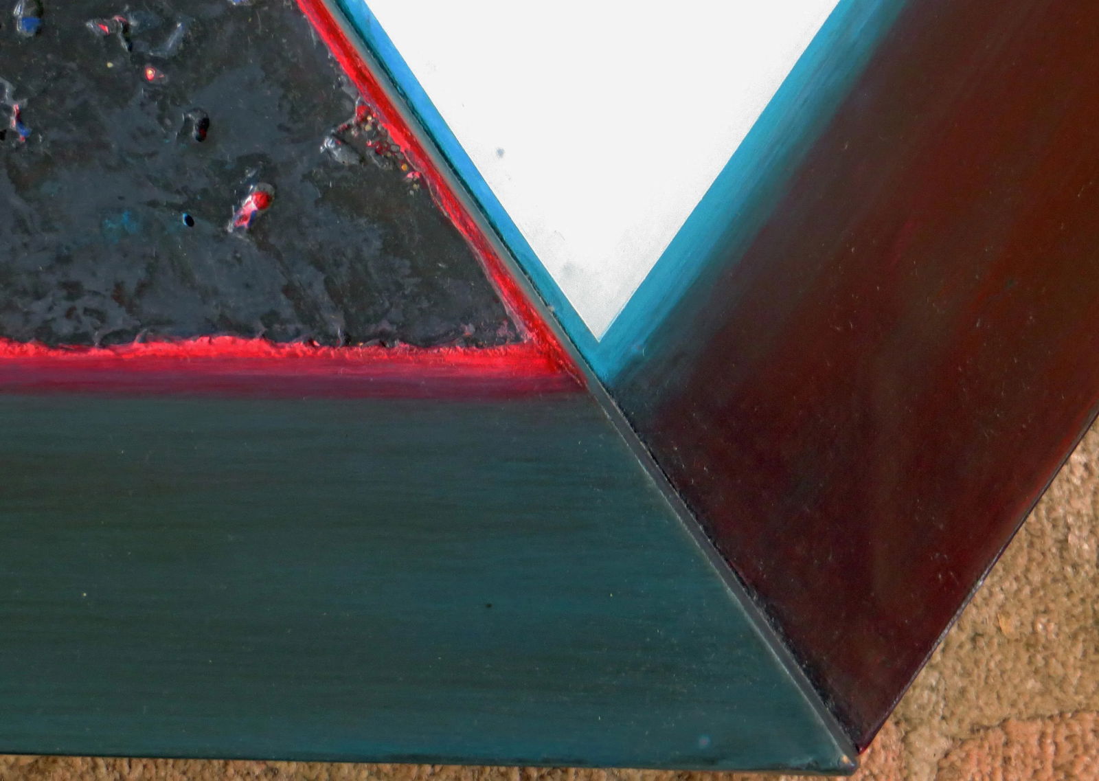 1980s Tom Bolles Abstract Mixed Media Painting, "Triangles #3 & #4 Attempting to Mate" - 5
