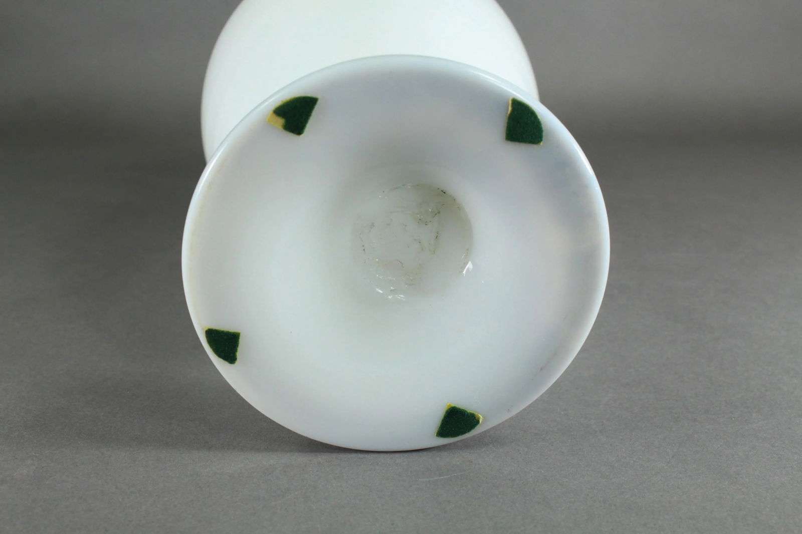 Victorian 19th/20th Century Bristol Glass Vase Opaque White With Ruffled Top - 11