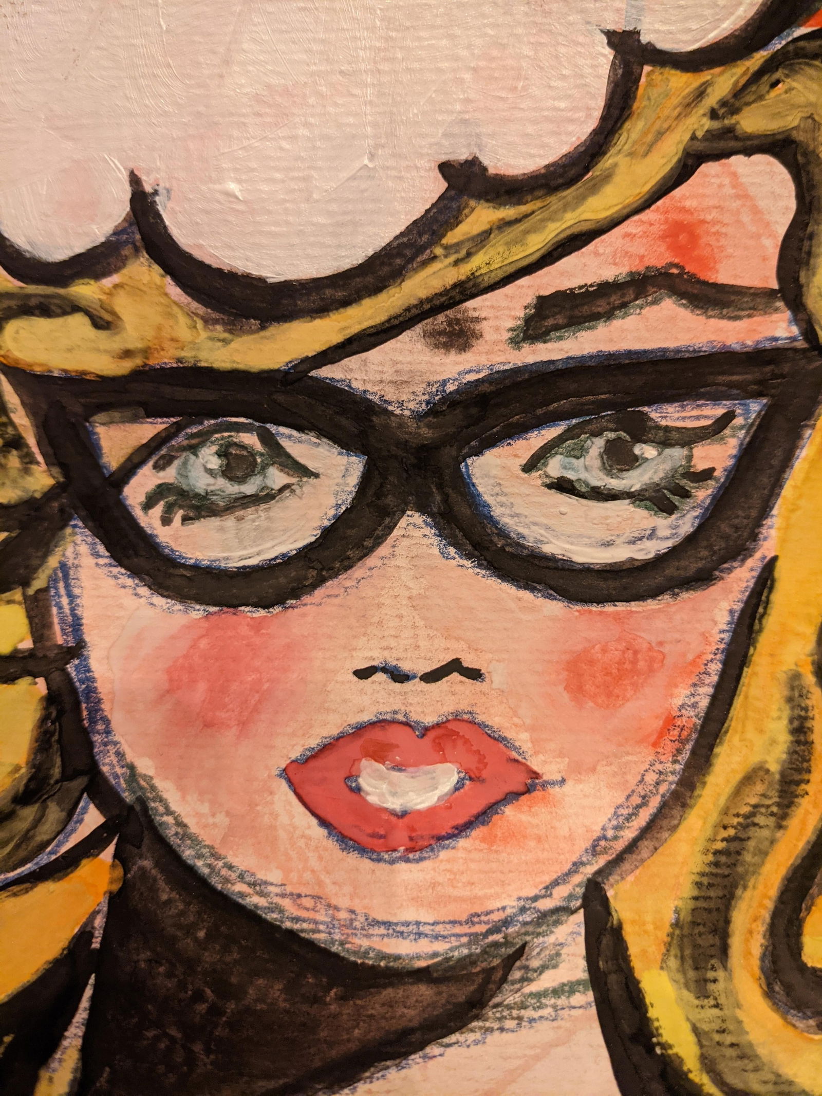 Contemporary Pop Art Style Mixed-Media Portrait Painting - 2