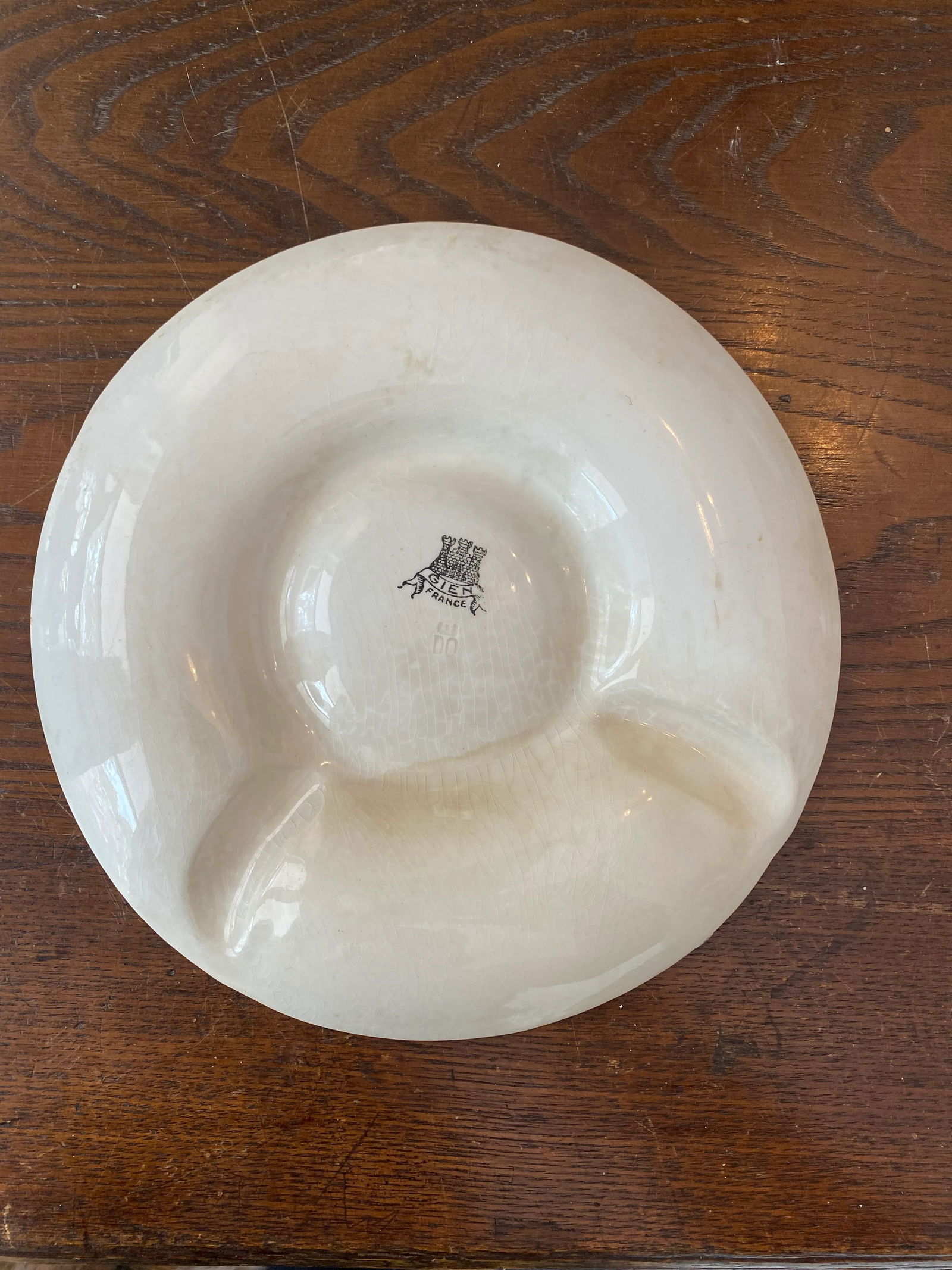 Antique Gien France White Artichoke Plate - 4