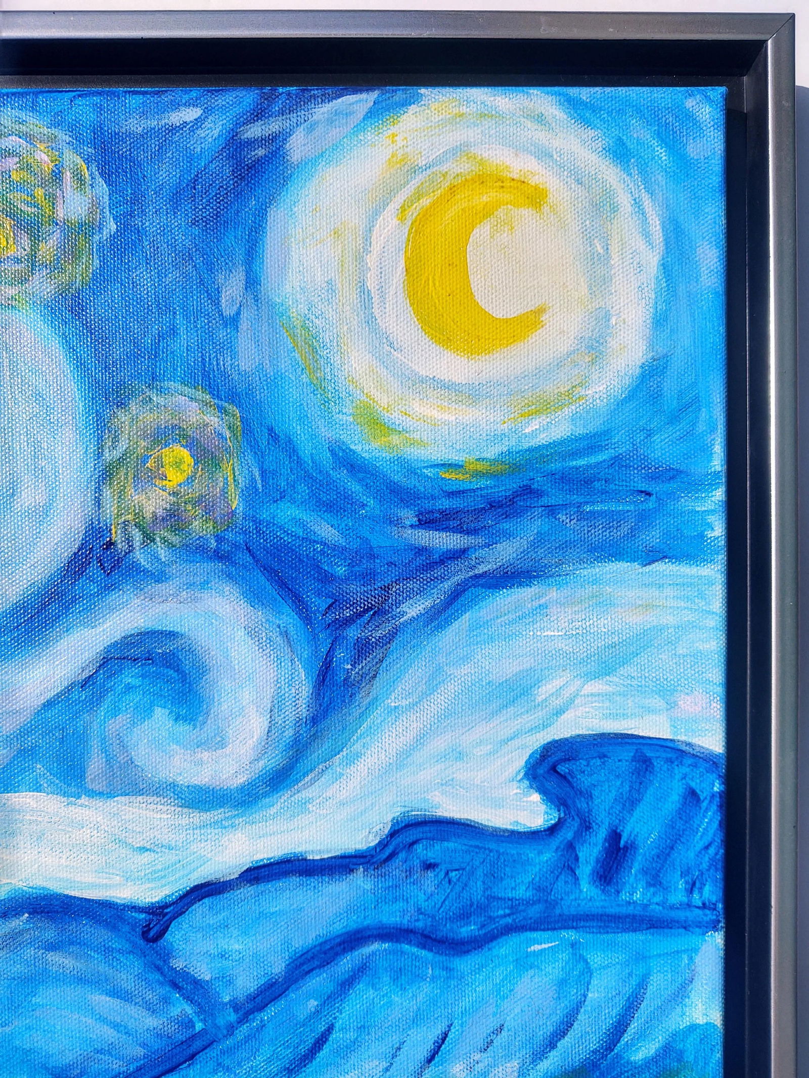 "A Tribute to Van Gogh's Starry Night" Contemporary Post-Impressionist Landscape Painting by Linda M - 11