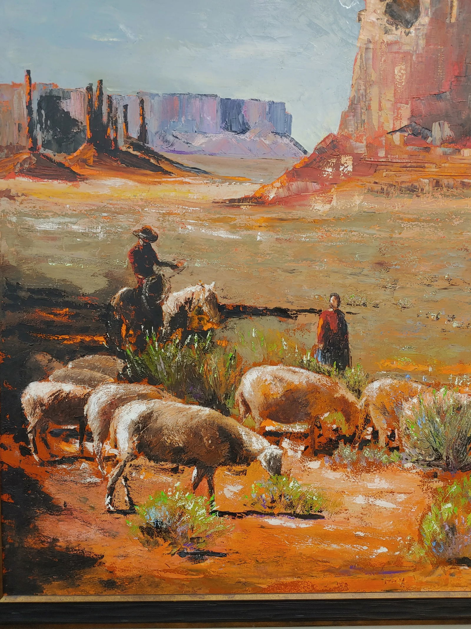 1970s Signed Southwestern Landscape Oil Painting, Framed - 2