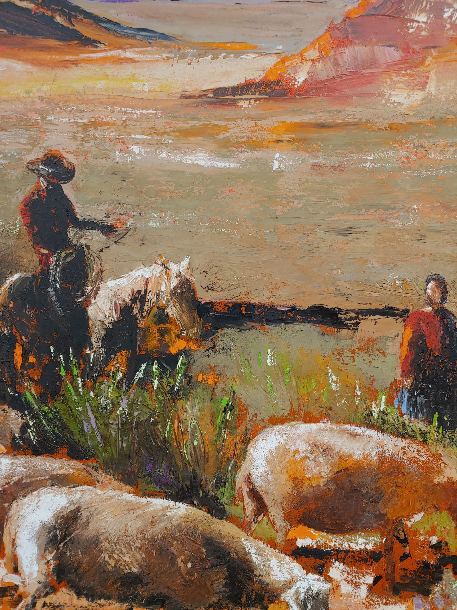 1970s Signed Southwestern Landscape Oil Painting, Framed - 3