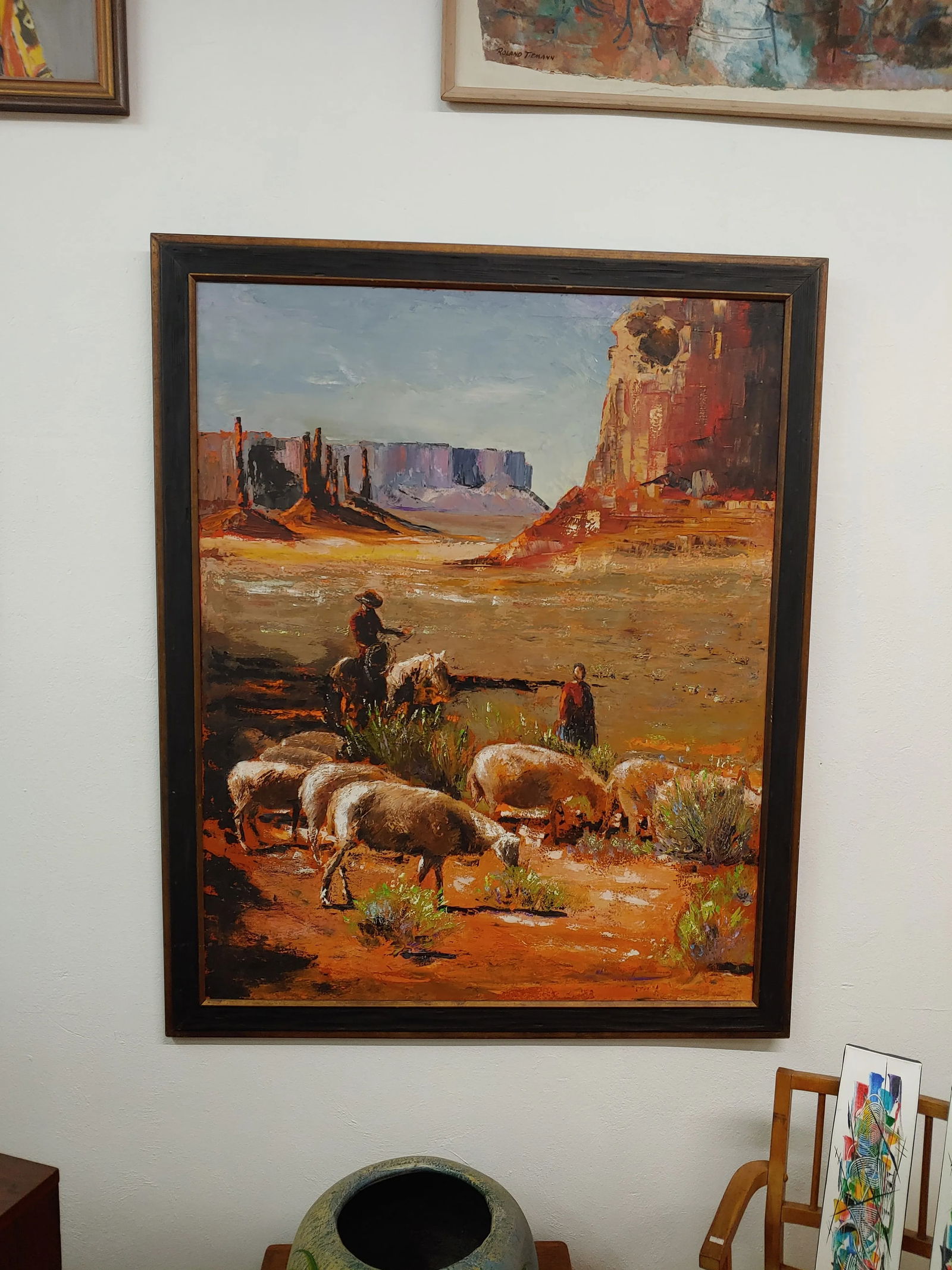 1970s Signed Southwestern Landscape Oil Painting, Framed - 5