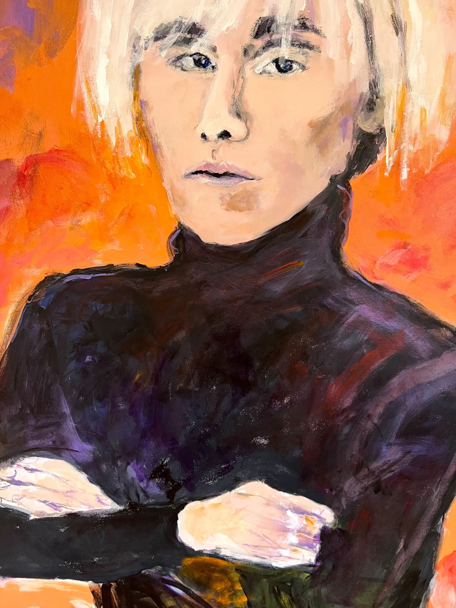 "Andyyyyyy" Contemporary Original Pop Art Portrait Painting by Sandy Welch - 3