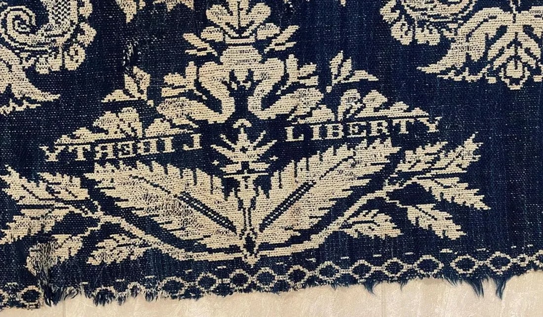 Antique Jacquard Woven Coverlet Liberty Ashland W McLellen 1839 - 5