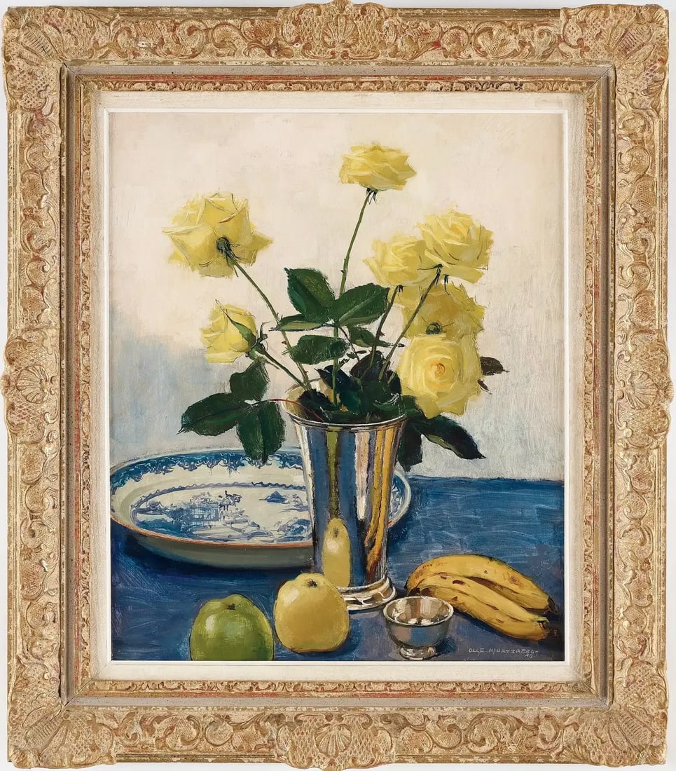 Olle Hjortzberg Still Life With Yellow Roses, 1946 - 2