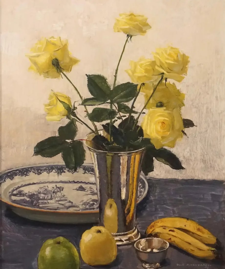 Olle Hjortzberg Still Life With Yellow Roses, 1946 - 3