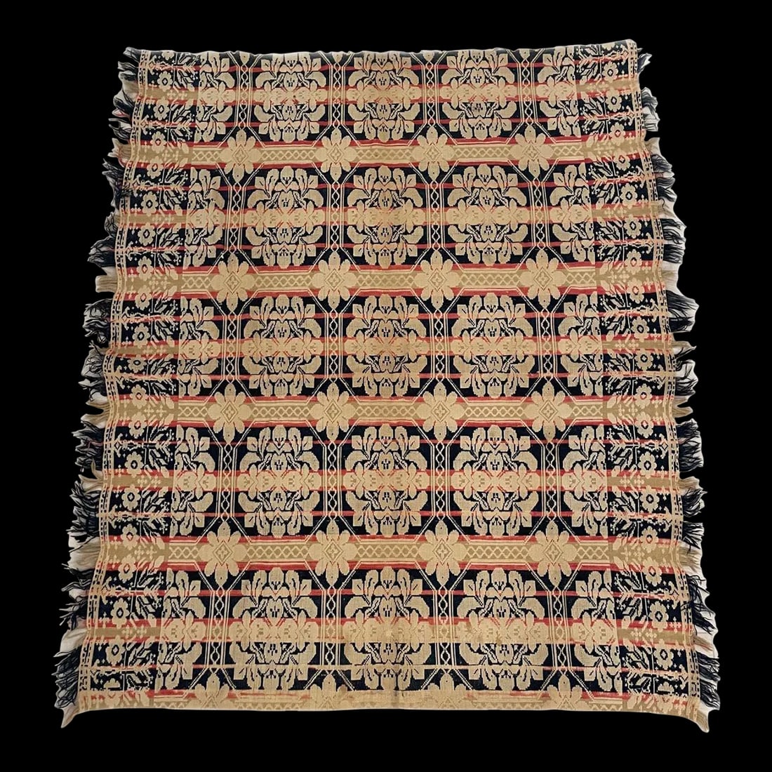 Antique Mid 19th Century Reversible Coverlet - 2