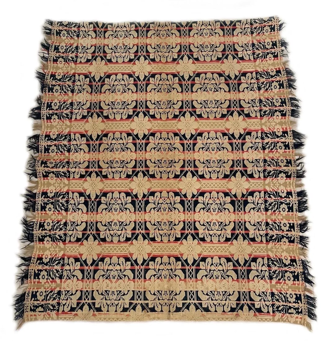 Antique Mid 19th Century Reversible Coverlet - 8