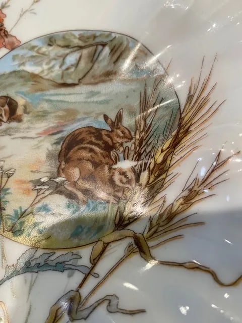 Antique Limoges Porcelain Scalloped Aesthetic Plates- Set of 6 - 11