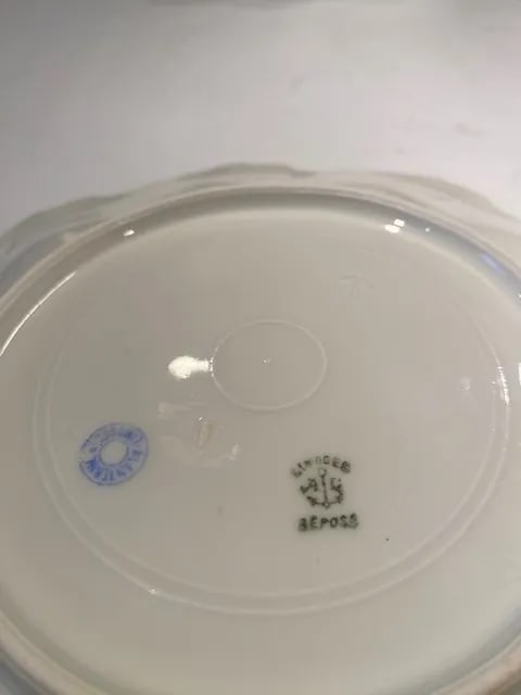 Antique Limoges Porcelain Scalloped Aesthetic Plates- Set of 6 - 12