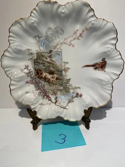 Antique Limoges Porcelain Scalloped Aesthetic Plates- Set of 6 - 4