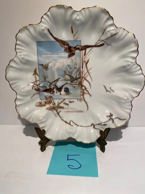 Antique Limoges Porcelain Scalloped Aesthetic Plates- Set of 6 - 6