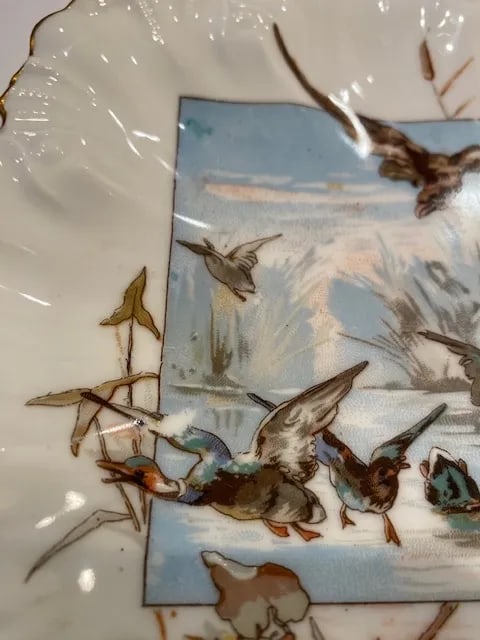 Antique Limoges Porcelain Scalloped Aesthetic Plates- Set of 6 - 9