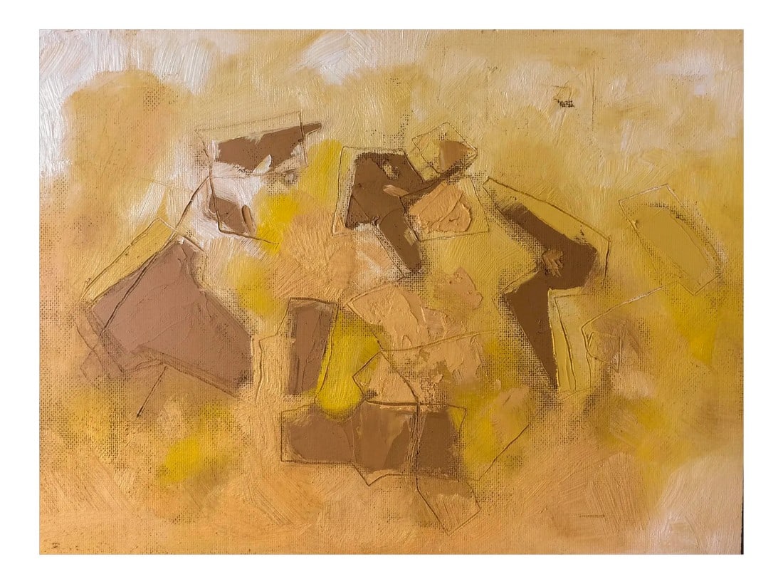 'Fields of Gold' Acrylic Painting (1 of 4)