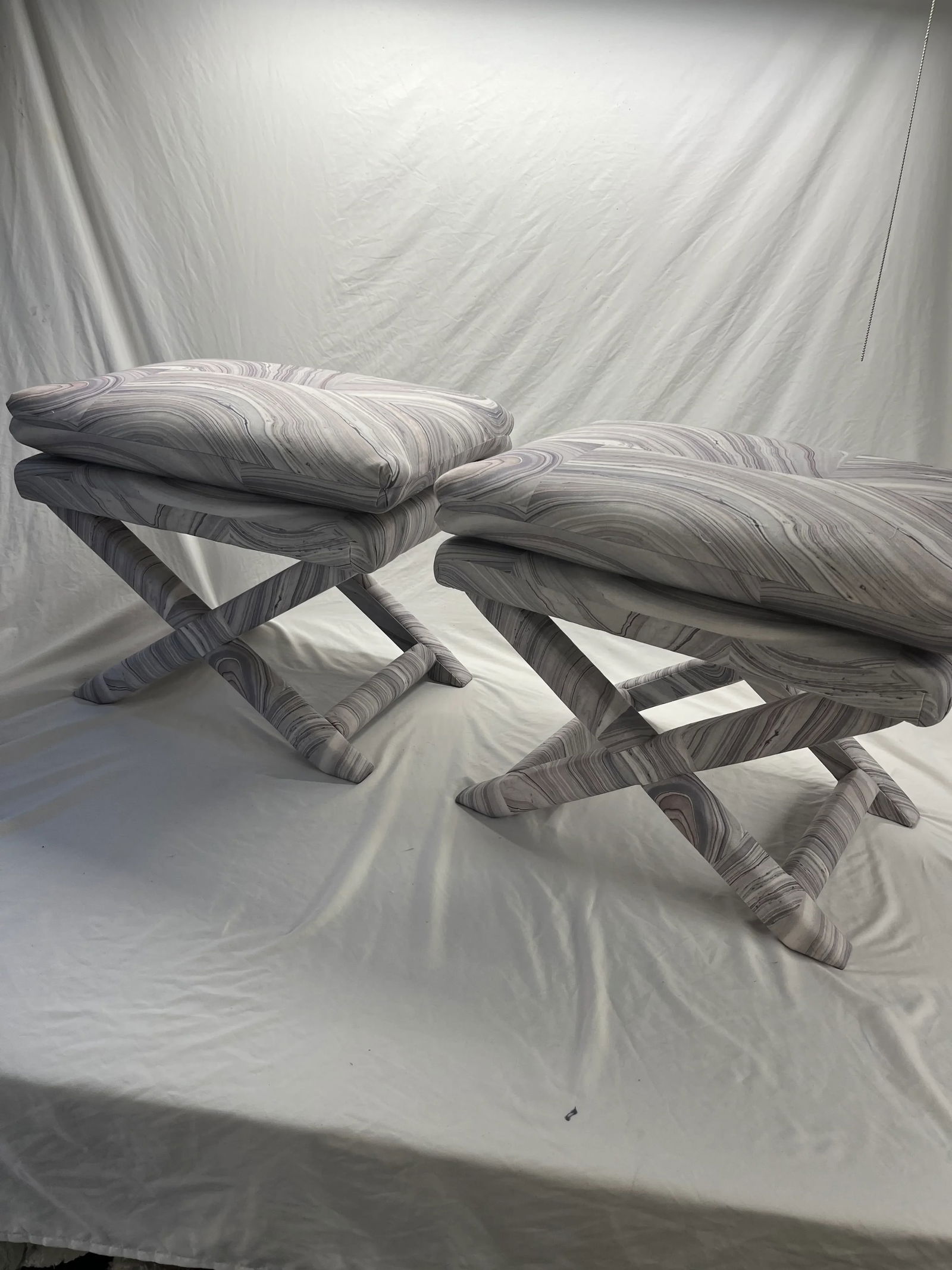 Pair of 1970's Ottomans in the Style of Billy Baldwin - 2