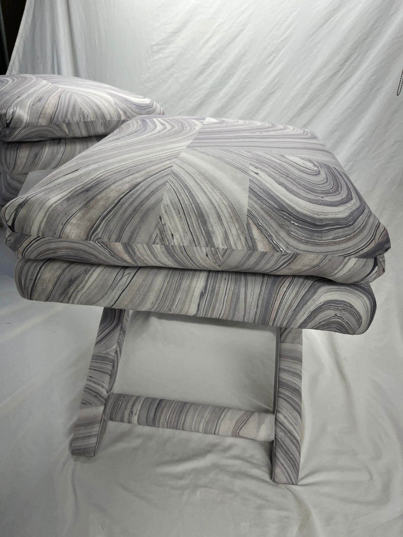 Pair of 1970's Ottomans in the Style of Billy Baldwin - 4