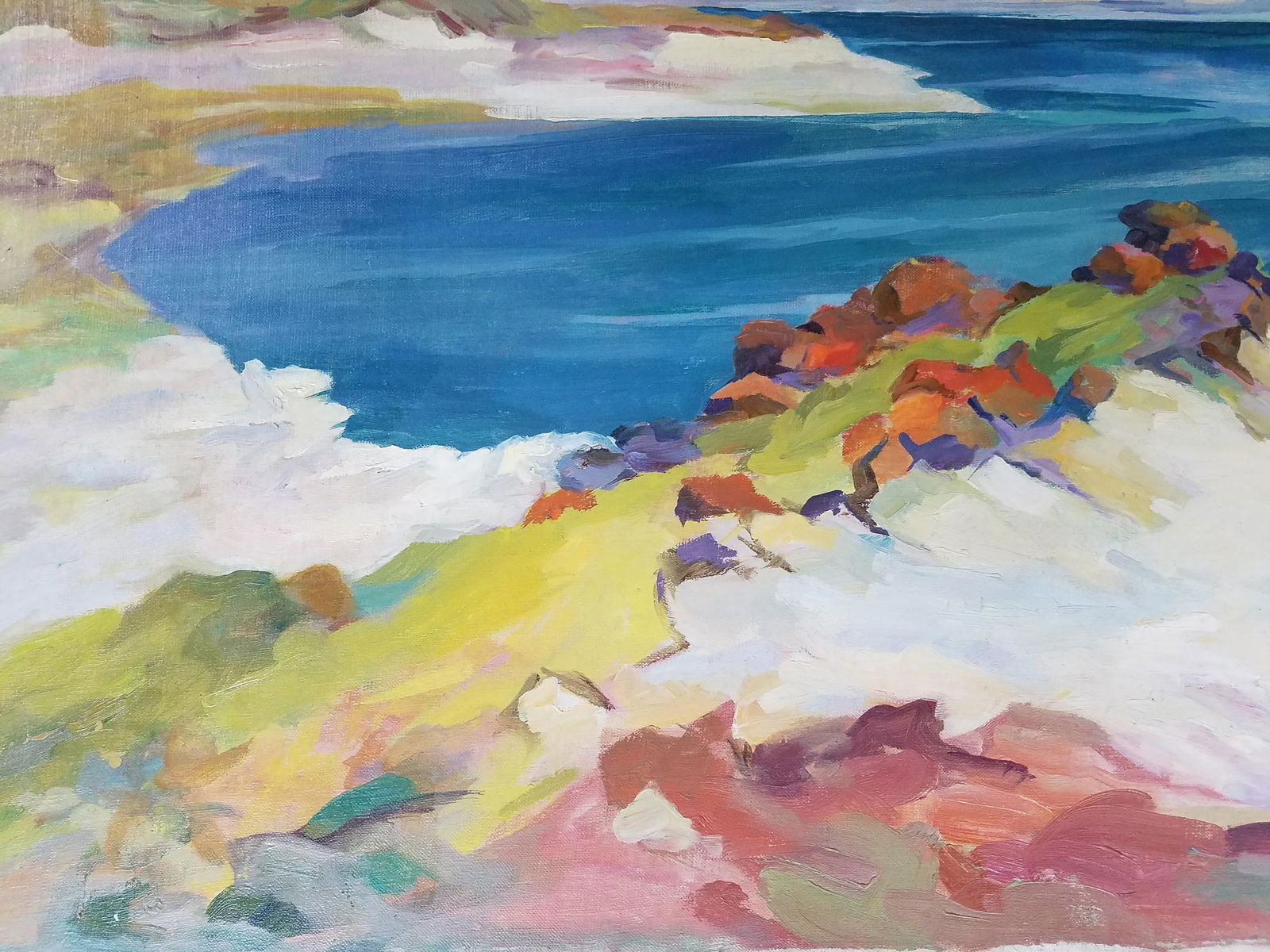 Vintage California Abstract Seascape Painting - 10