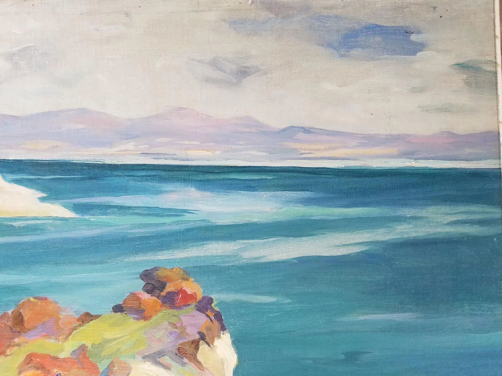 Vintage California Abstract Seascape Painting - 2