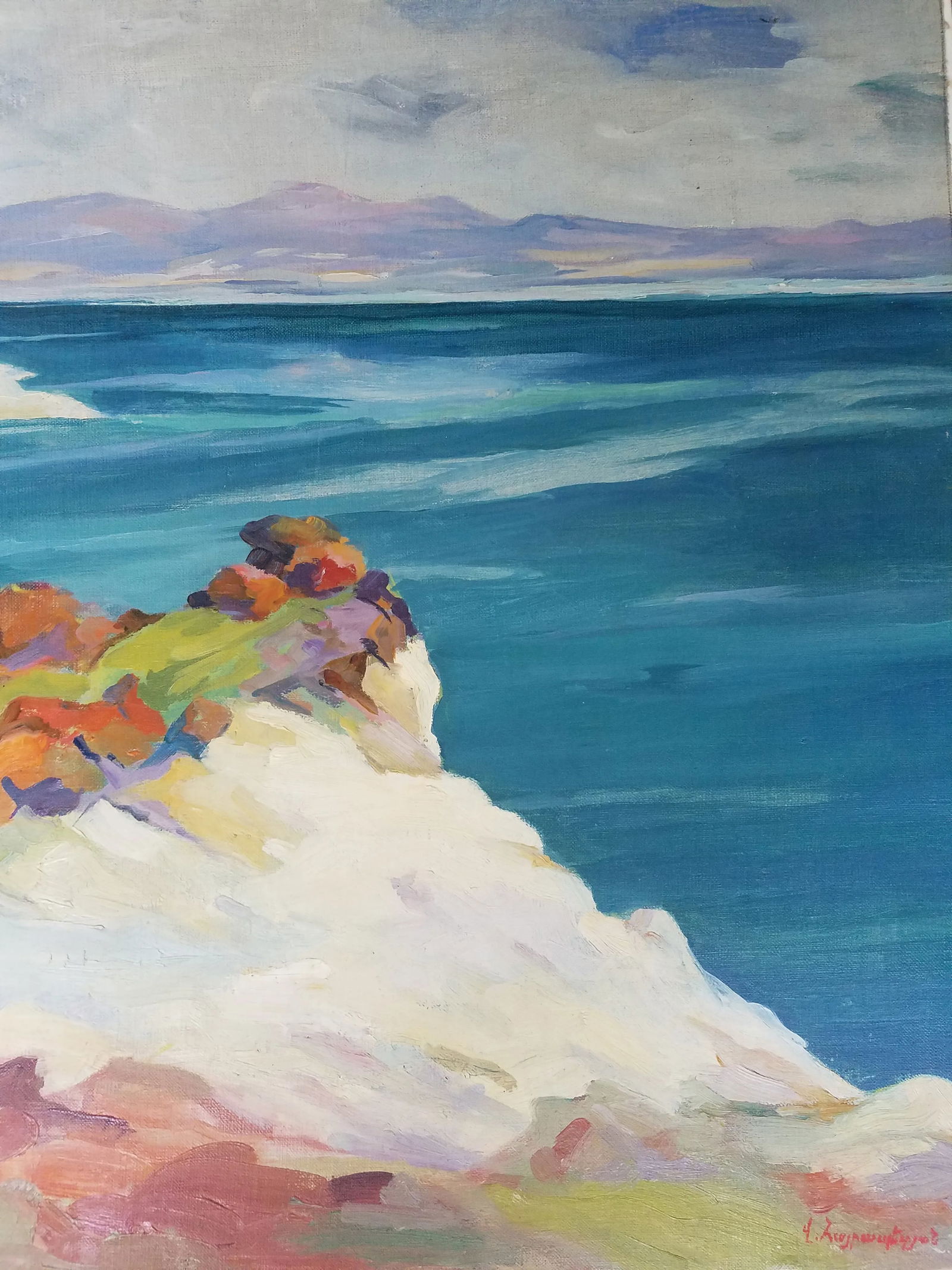 Vintage California Abstract Seascape Painting - 5