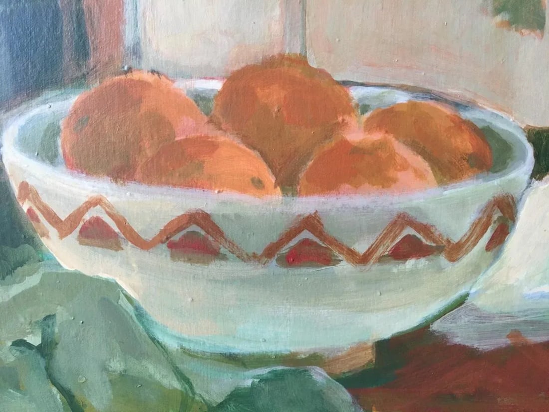 Still Life Tablescape Acrylic Painting by Glo Sessions, Framed - 3