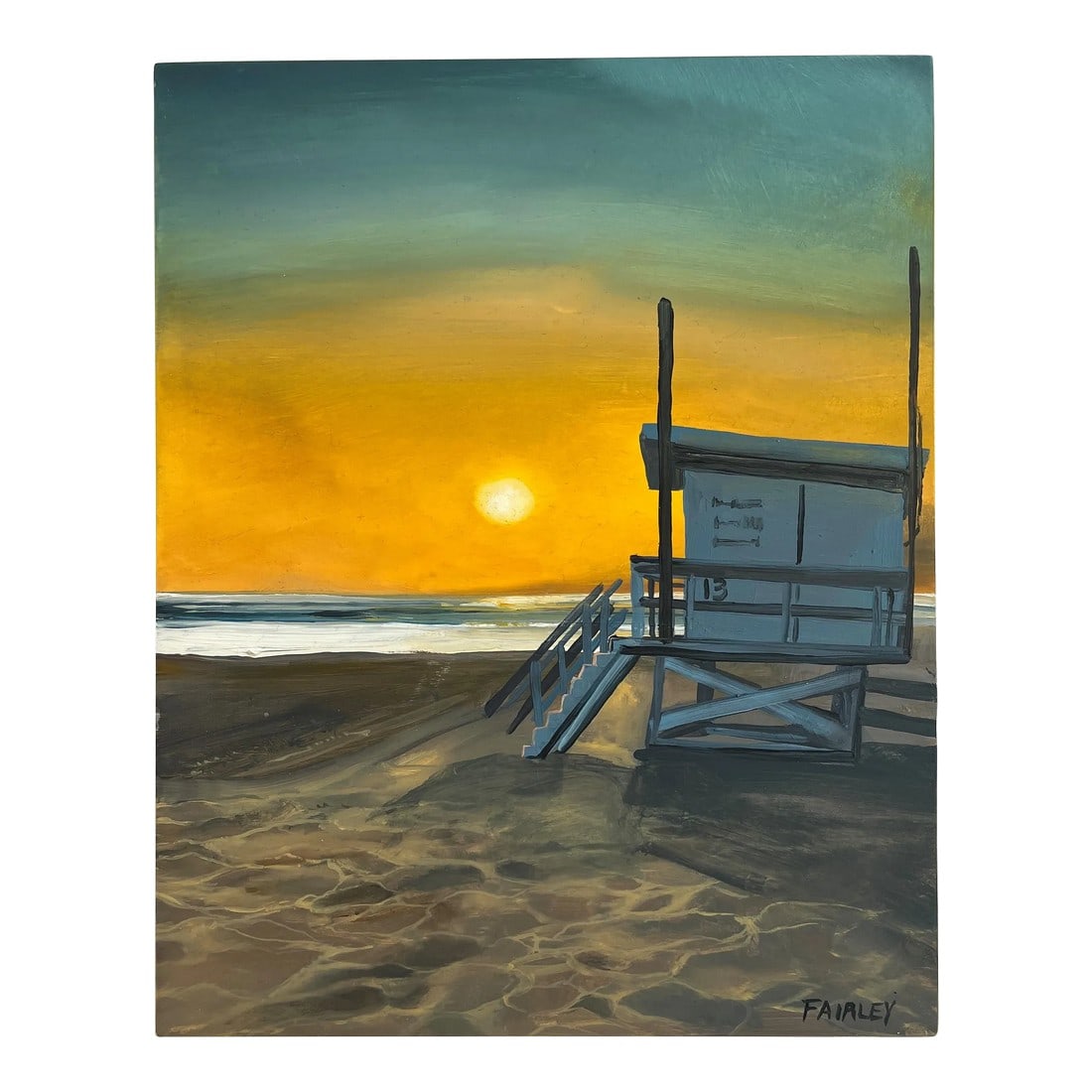 Malibu Sunset, 8x10 Inches, Original Oil Painting by Jessica Fairley: This 8x10 inch original oil painting by Jessica Fairley, depicts a glorious sunset that happened upon Malibu one day this winter. The winter sunsets in Malibu, California are spectacular! Condition: I