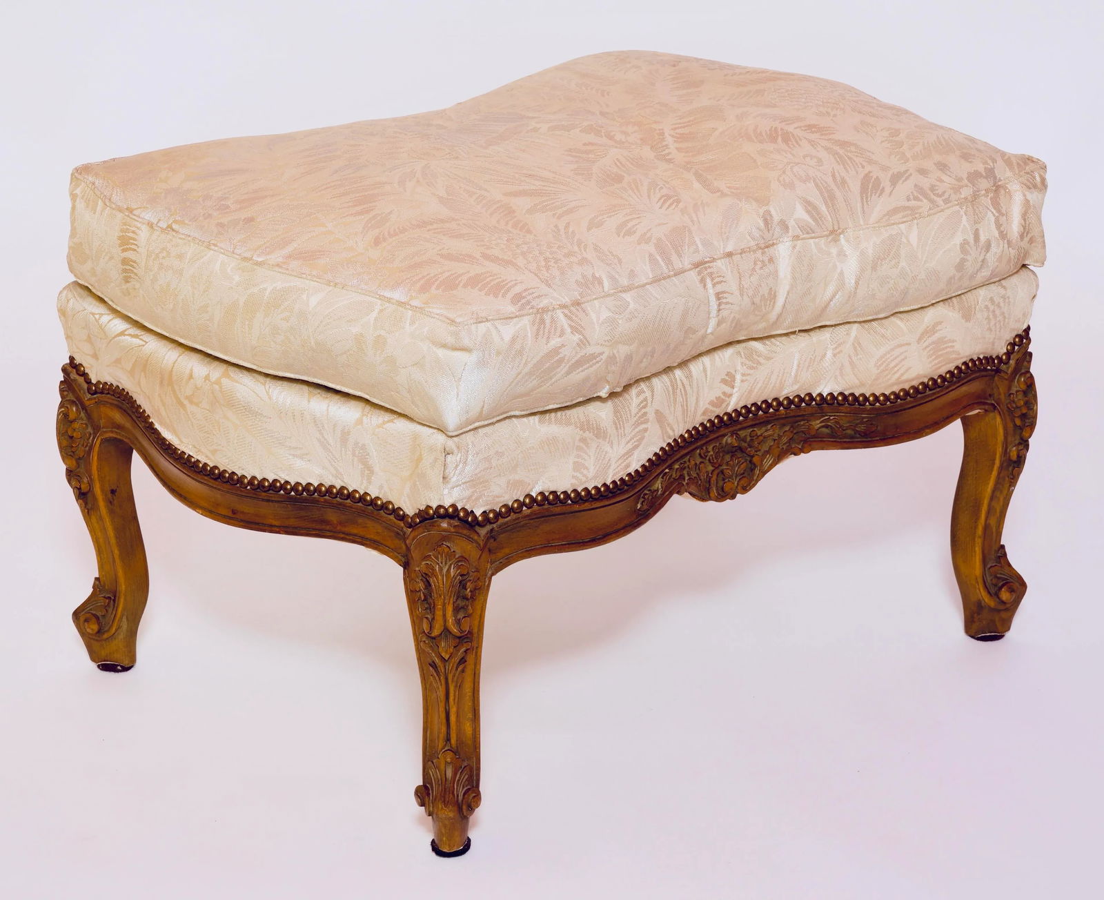 20th Century Louis XV Style Upholstered Ottoman - 12