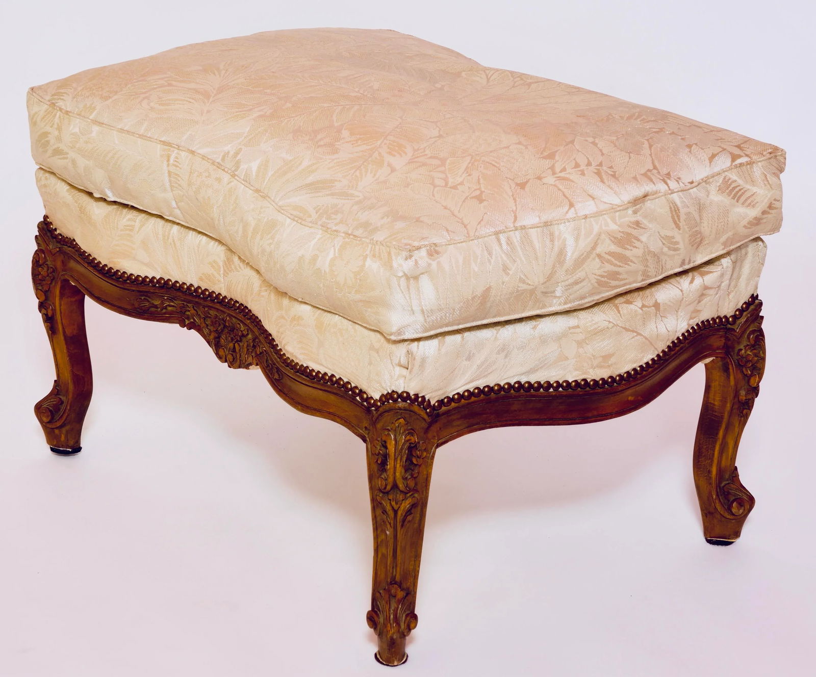20th Century Louis XV Style Upholstered Ottoman - 6